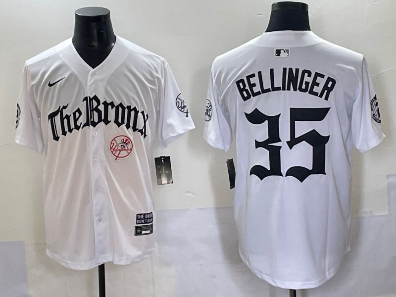 Men 2025 New York Yankees #35 Bellinger White Five generations Joint Name Nike MLB Jersey style 8->new york yankees->MLB Jersey